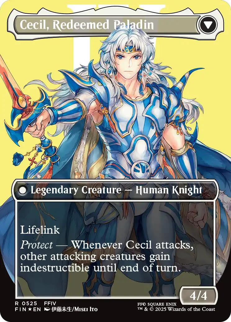 Cecil, Dark Knight // Cecil, Redeemed Paladin (Borderless) (Surge Foil) [FINAL FANTASY] - Destination Retro