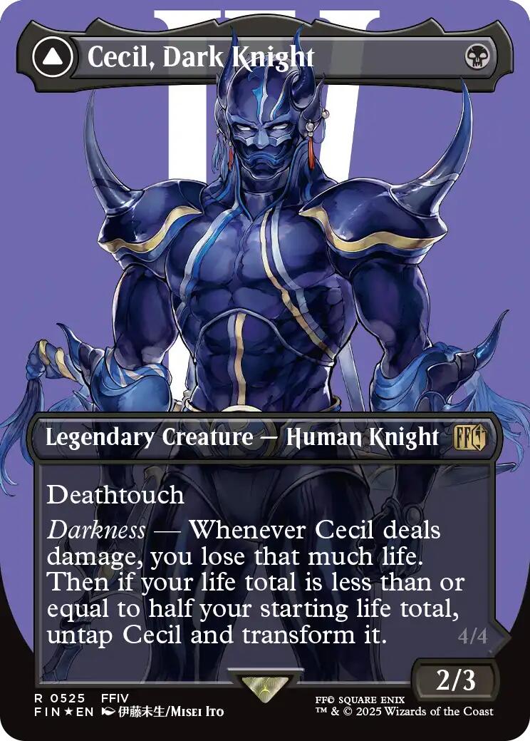 Cecil, Dark Knight // Cecil, Redeemed Paladin (Borderless) (Surge Foil) [FINAL FANTASY] - Destination Retro