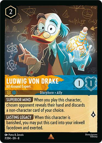 Ludwig Von Drake - All-Around Expert (7/204) [Reign of Jafar] - Destination Retro