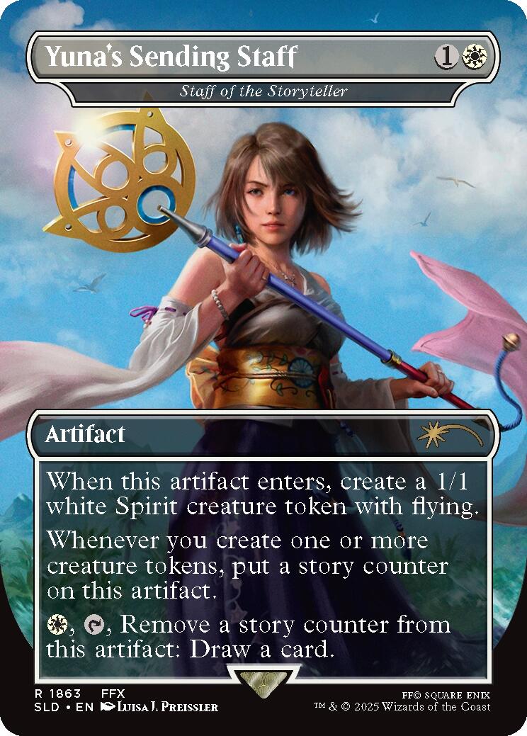 Yuna's Sending Staff - Staff of the Storyteller [Secret Lair Drop Series] - Destination Retro
