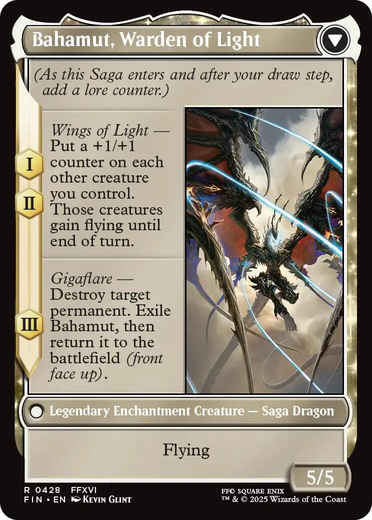 Dion, Bahamut's Dominant // Bahamut, Warden of Light (Extended Art) [FINAL FANTASY] - Destination Retro
