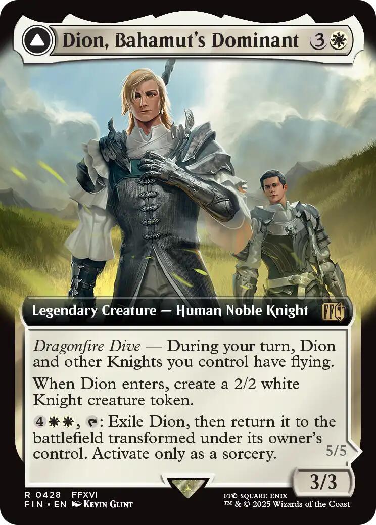 Dion, Bahamut's Dominant // Bahamut, Warden of Light (Extended Art) [FINAL FANTASY] - Destination Retro