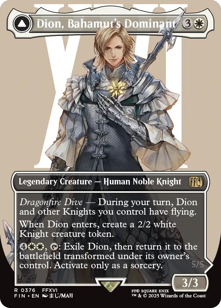 Dion, Bahamut's Dominant // Bahamut, Warden of Light (Borderless) [FINAL FANTASY] - Destination Retro