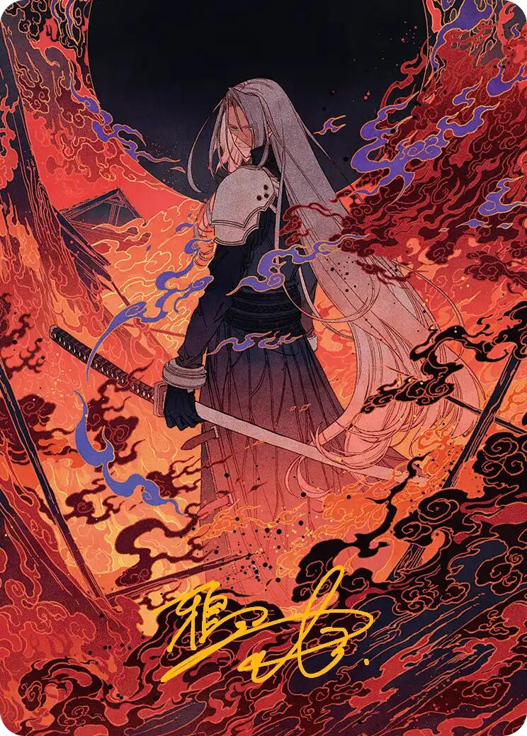 Nibelheim Aflame Art Card (Gold-Stamped Signature) [FINAL FANTASY Art Series] - Destination Retro