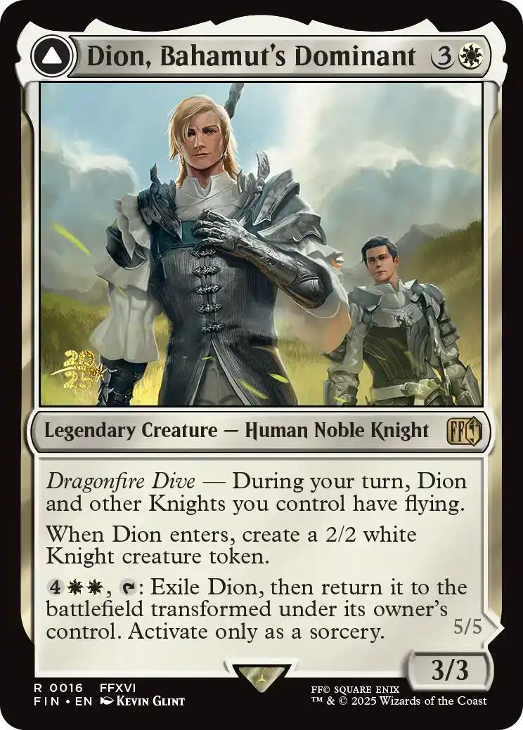 Dion, Bahamut's Dominant // Bahamut, Warden of Light [FINAL FANTASY Prerelease Promo] - Destination Retro