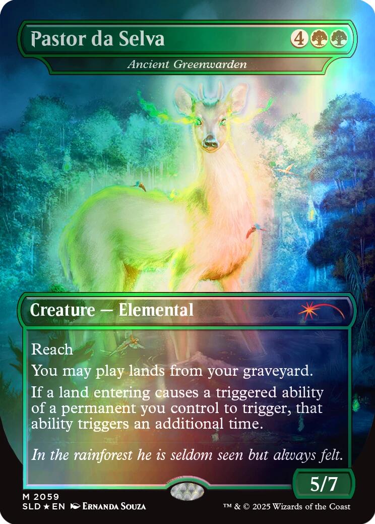Pastor da Selva - Ancient Greenwarden (Rainbow Foil) [Secret Lair Drop Series] - Destination Retro