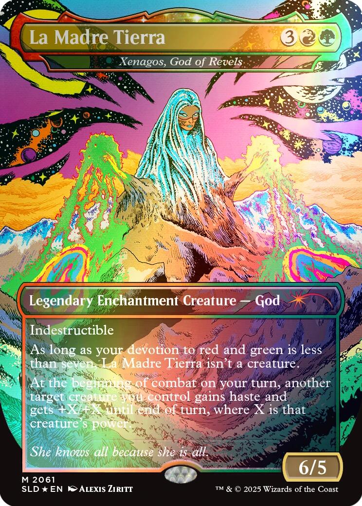 La Madre Tierra - Xenagos, God of Revels (Rainbow Foil) [Secret Lair Drop Series] - Destination Retro