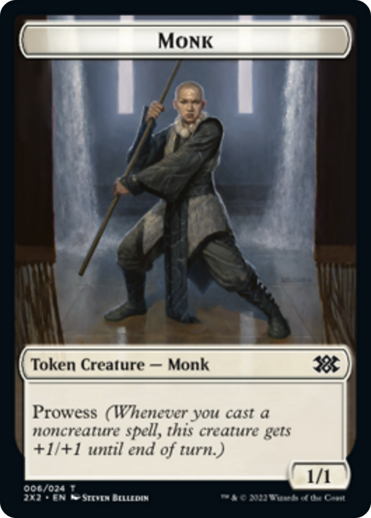 Spider // Monk Double-Sided Token [Double Masters 2022 Tokens] - Destination Retro