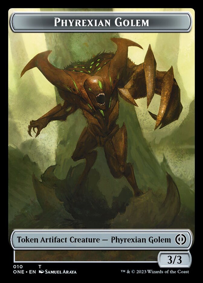Rebel // Phyrexian Golem Double-Sided Token [Phyrexia: All Will Be One Tokens] - Destination Retro