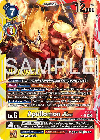 Apollomon ACE [P-191] (Store Tournament 2025 Vol.3 Winner Pack) [Promotional Cards] - Destination Retro