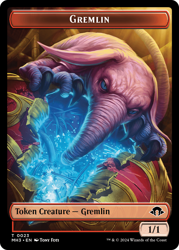 Copy (Ripple Foil) // Gremlin Double-Sided Token [Modern Horizons 3 Tokens] - Destination Retro