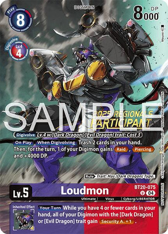 Loudmon [BT20-075] (Regionals 25-26 Season 2 Participant) [Release Special Booster Ver.2.0] - Destination Retro