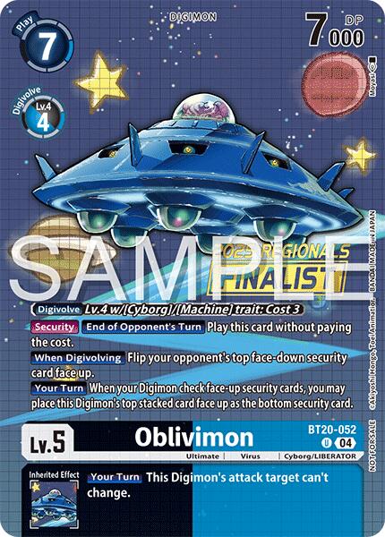 Oblivimon [BT20-052] (Regionals 25-26 Season 2 Finalist) [Release Special Booster Ver.2.0] - Destination Retro