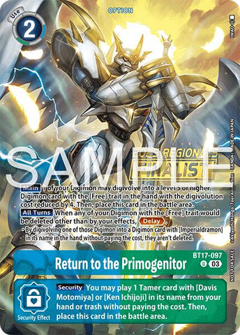 Return to the Primogenitor [BT17-097] (Regionals 25-26 Season 2 Finalist) [Secret Crisis] - Destination Retro