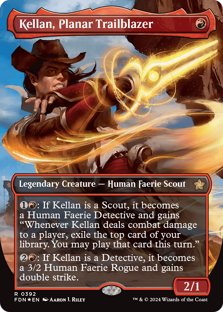 Kellan, Planar Trailblazer (Borderless) (Mana Foil) [Foundations] - Destination Retro
