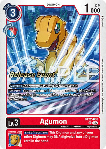 Agumon [BT22-008] [Cyber Eden Release Event Cards] - Destination Retro