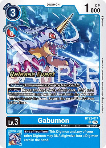 Gabumon [BT22-017] [Cyber Eden Release Event Cards] - Destination Retro