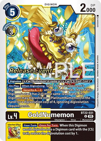 GoldNumemon [BT22-031] [Cyber Eden Release Event Cards] - Destination Retro