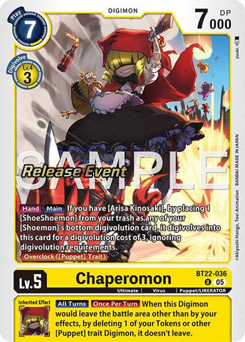 Chaperomon [BT22-036] [Cyber Eden Release Event Cards] - Destination Retro