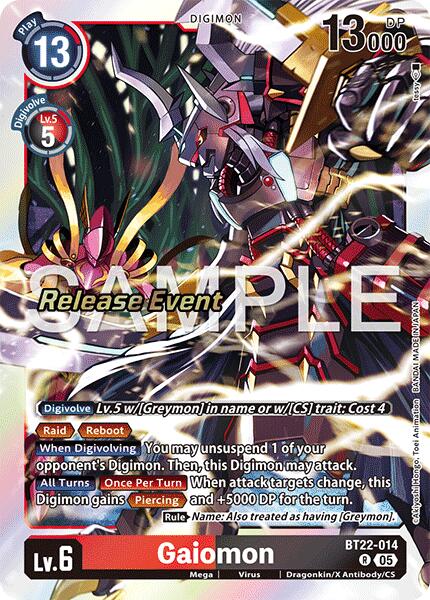 Gaiomon [BT22-014] [Cyber Eden Release Event Cards] - Destination Retro