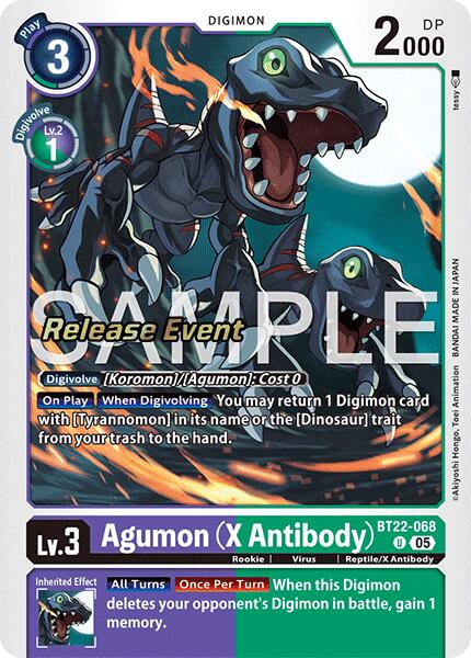 Agumon [BT22-068] (X Antibody) [Cyber Eden Release Event Cards] - Destination Retro