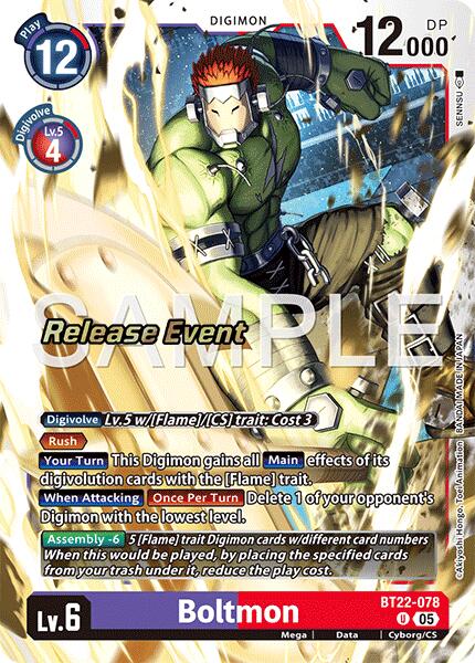 Boltmon [BT22-078] [Cyber Eden Release Event Cards] - Destination Retro