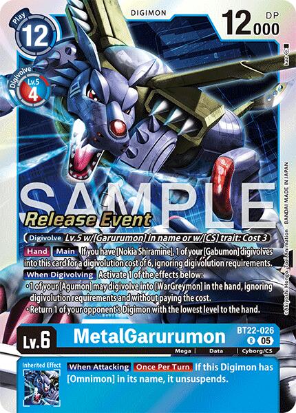 MetalGarurumon [BT22-026] [Cyber Eden Release Event Cards] - Destination Retro