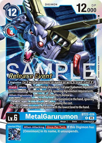 MetalGarurumon [BT22-026] [Cyber Eden Release Event Cards] - Destination Retro