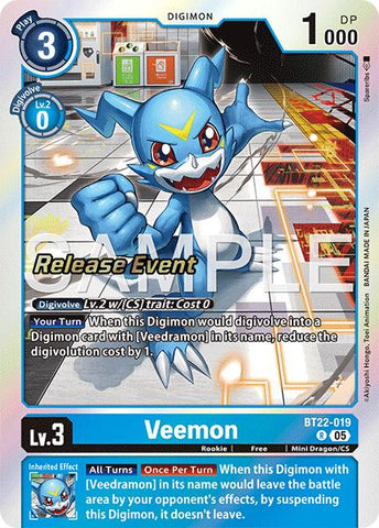 Veemon [BT22-019] [Cyber Eden Release Event Cards] - Destination Retro