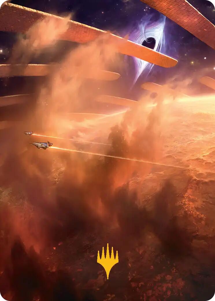 Adagia, Windswept Bastion Art Card (Gold-Stamped Planeswalker Symbol) [Edge of Eternities Art Series] - Destination Retro