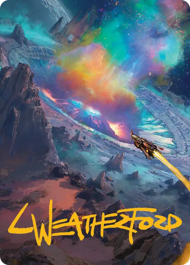 Meteor Crater Art Card (Gold-Stamped Signature) [Edge of Eternities Art Series] - Destination Retro
