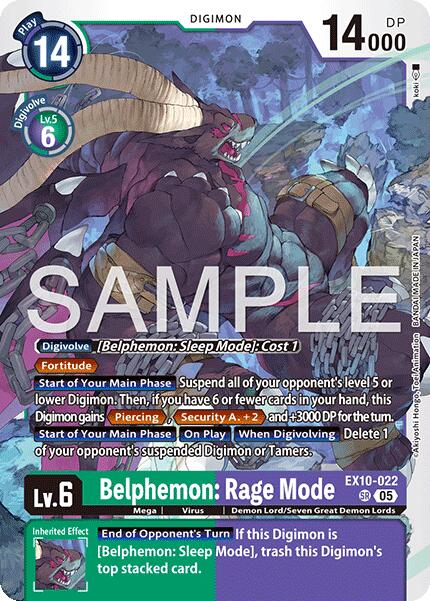 Belphemon: Rage Mode [EX10-022] [Sinister Order] - Destination Retro