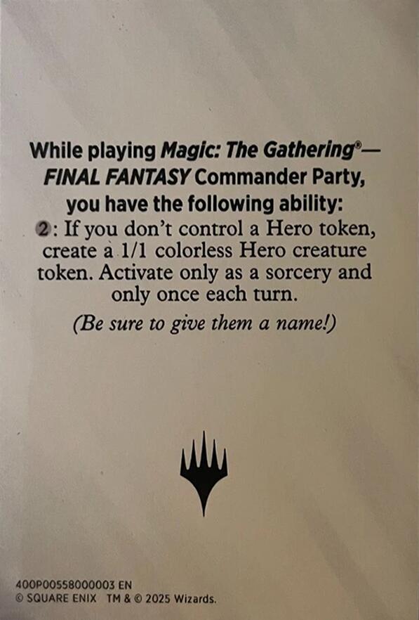 Blank Hero Token [FINAL FANTASY Tokens] - Destination Retro