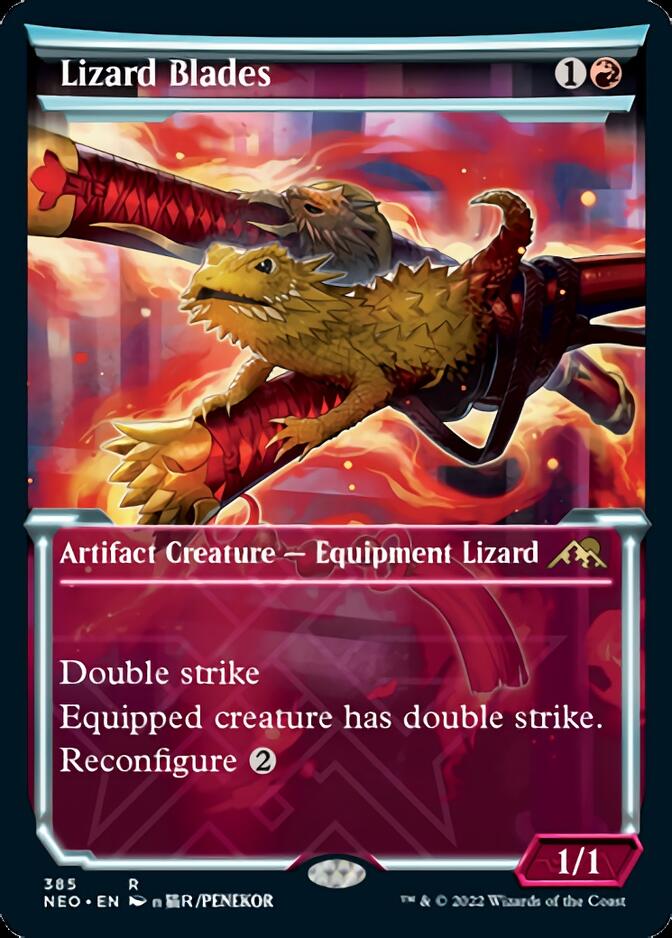 Lizard Blades (Showcase Soft Glow) [Kamigawa: Neon Dynasty] - Destination Retro