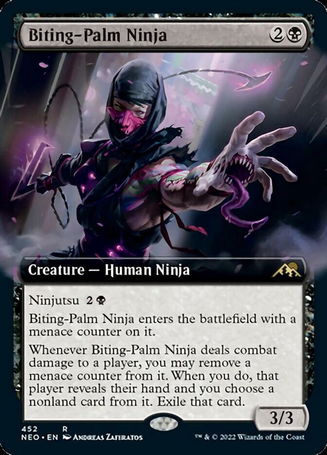 Biting-Palm Ninja (Extended Art) [Kamigawa: Neon Dynasty] - Destination Retro