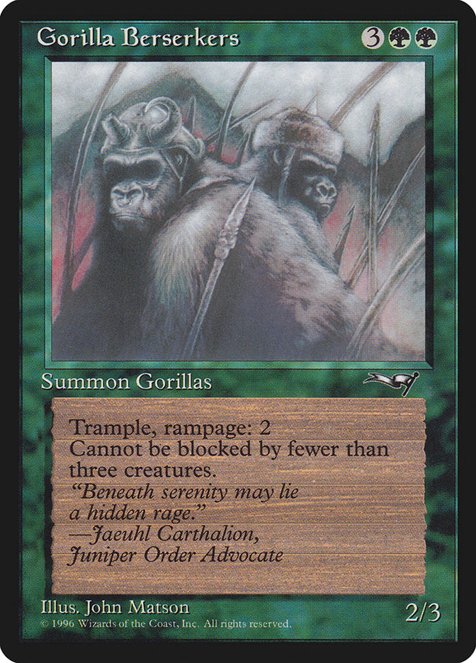 Gorilla Berserkers (Mouths Closed) [Alliances] - Destination Retro