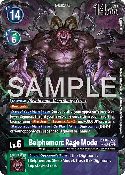 Belphemon: Rage Mode [EX10-022] (Alternate Art) [Sinister Order] - Destination Retro