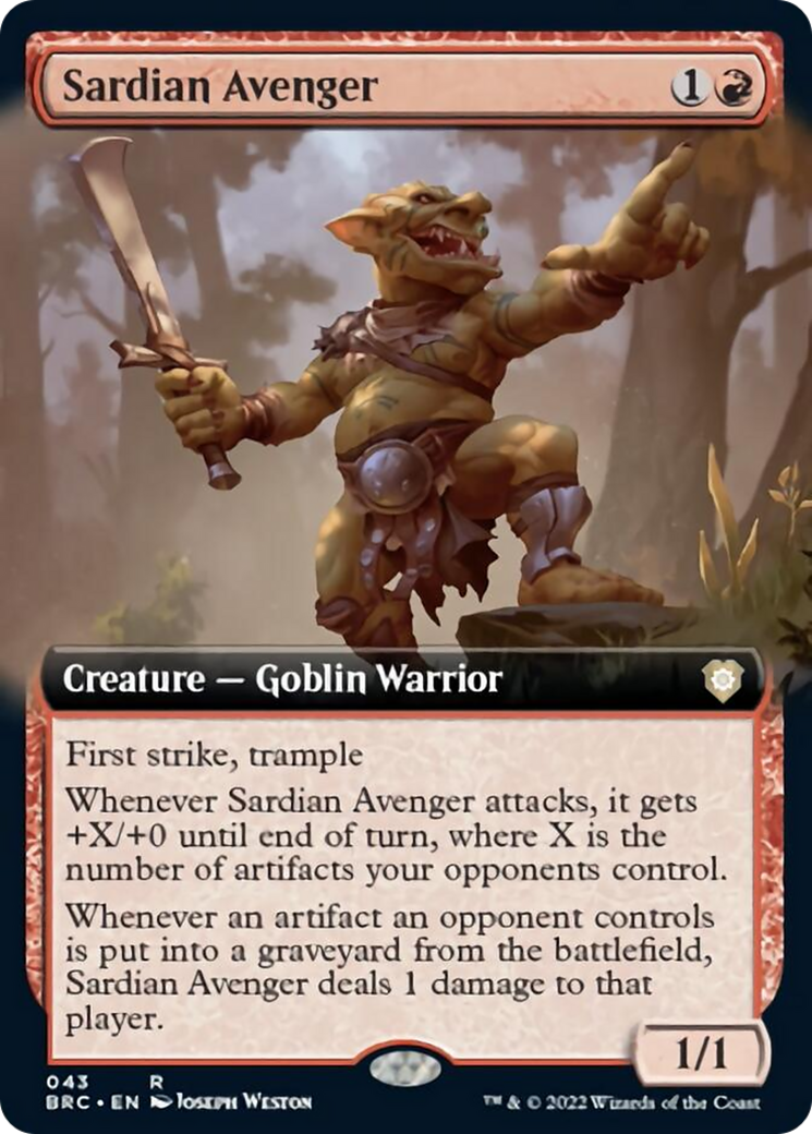 Sardian Avenger (Extended Art) [The Brothers' War Commander] - Destination Retro