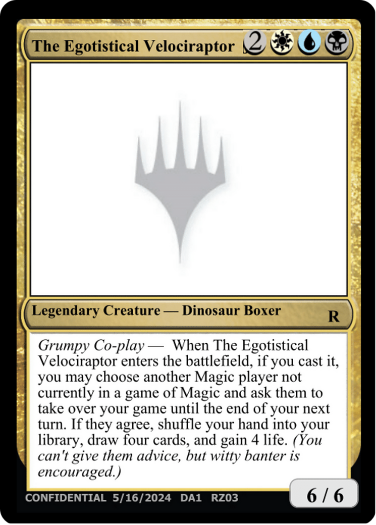 The Egotistical Velociraptor [Mystery Booster 2 Playtest Cards] - Destination Retro