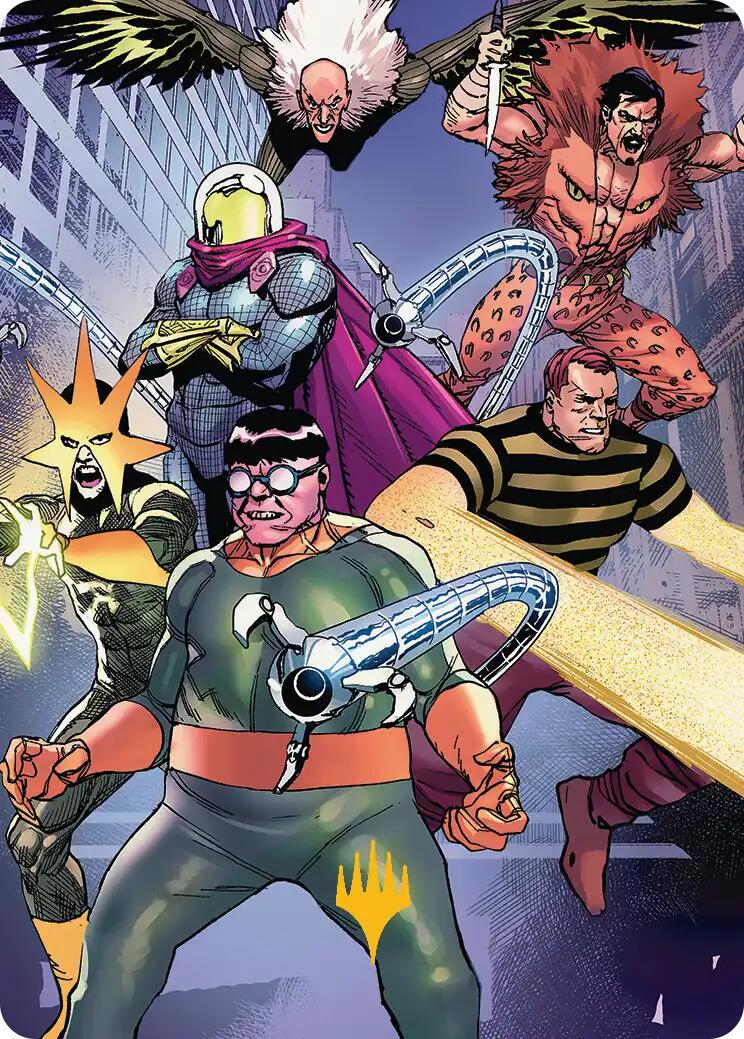 Behold the Sinister Six! Art Card (45/54) (Gold-Stamped Planeswalker Symbol) [Marvel's Spider-Man Art Series] - Destination Retro