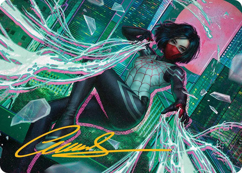 Silk, Web Weaver Art Card (29/54) (Gold-Stamped Signature) [Marvel's Spider-Man Art Series] - Destination Retro