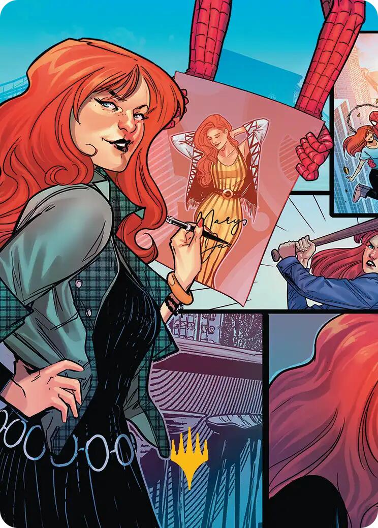 Mary Jane Watson Art Card (Gold-Stamped Planeswalker Symbol) [Marvel's Spider-Man Art Series] - Destination Retro