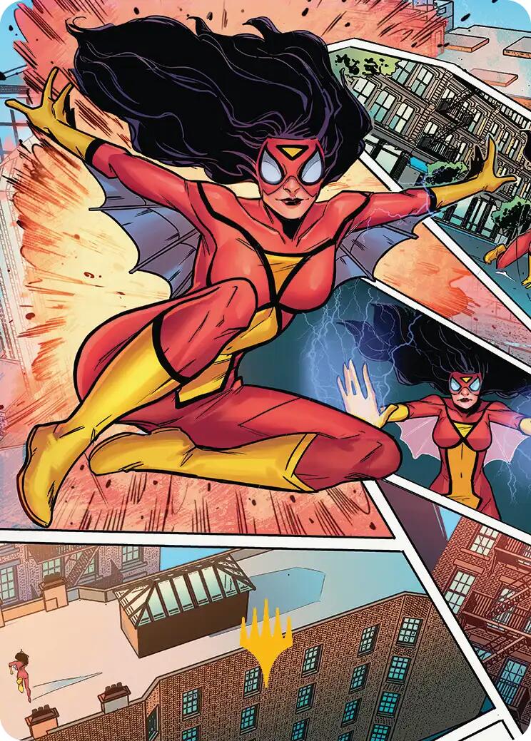 Spider-Woman, Stunning Savior Art Card (Gold-Stamped Planeswalker Symbol) [Marvel's Spider-Man Art Series] - Destination Retro