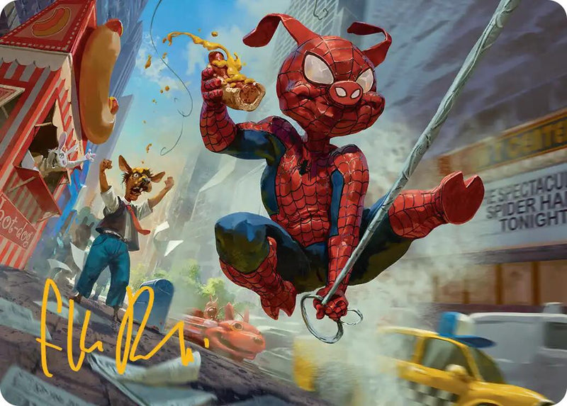 Spider-Ham, Peter Porker Art Card (Gold-Stamped Signature) [Marvel's Spider-Man Art Series] - Destination Retro