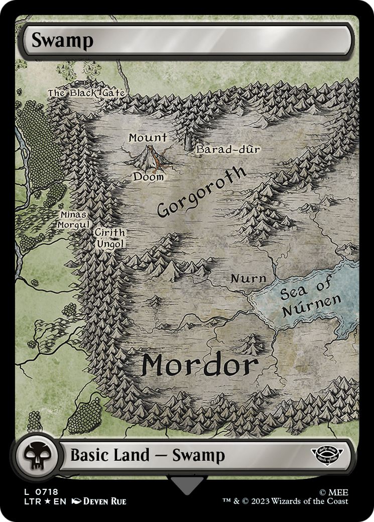 Swamp (0718) (Surge Foil) [The Lord of the Rings: Tales of Middle-Earth] - Destination Retro