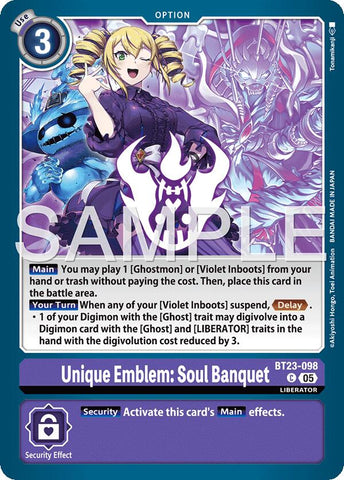 Unique Emblem: Soul Banquet [BT23-098] [Hackers' Slumber] - Destination Retro