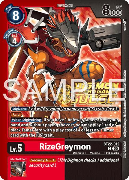 RizeGreymon [BT22-012] (Judge Pack 2025 Wave 2) [Cyber Eden] - Destination Retro