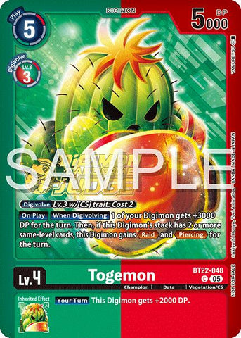 Togemon [BT22-048] (Judge Pack 2025 Wave 2) [Cyber Eden] - Destination Retro