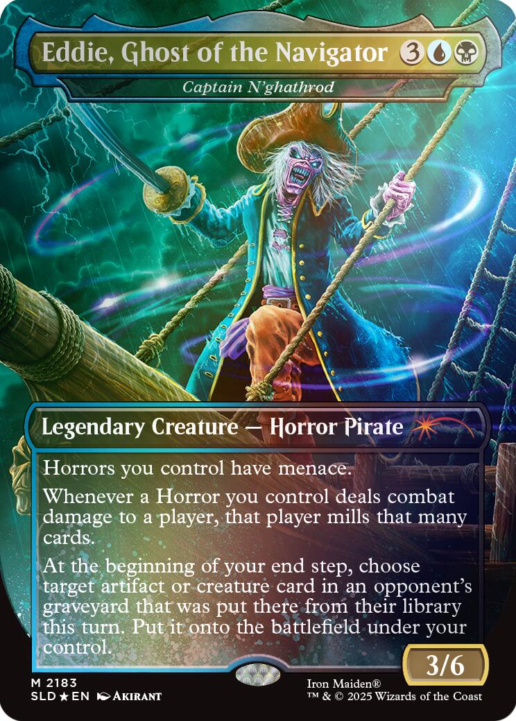 Eddie, Ghost of the Navigator - Captain N'ghathrod (Rainbow Foil) [Secret Lair Drop Series] - Destination Retro
