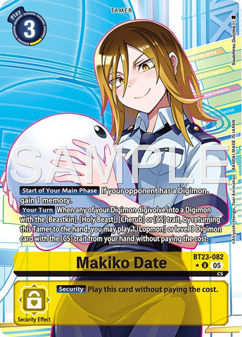 Makiko Date [BT23-082] (Alternate Art) [Hackers' Slumber] - Destination Retro